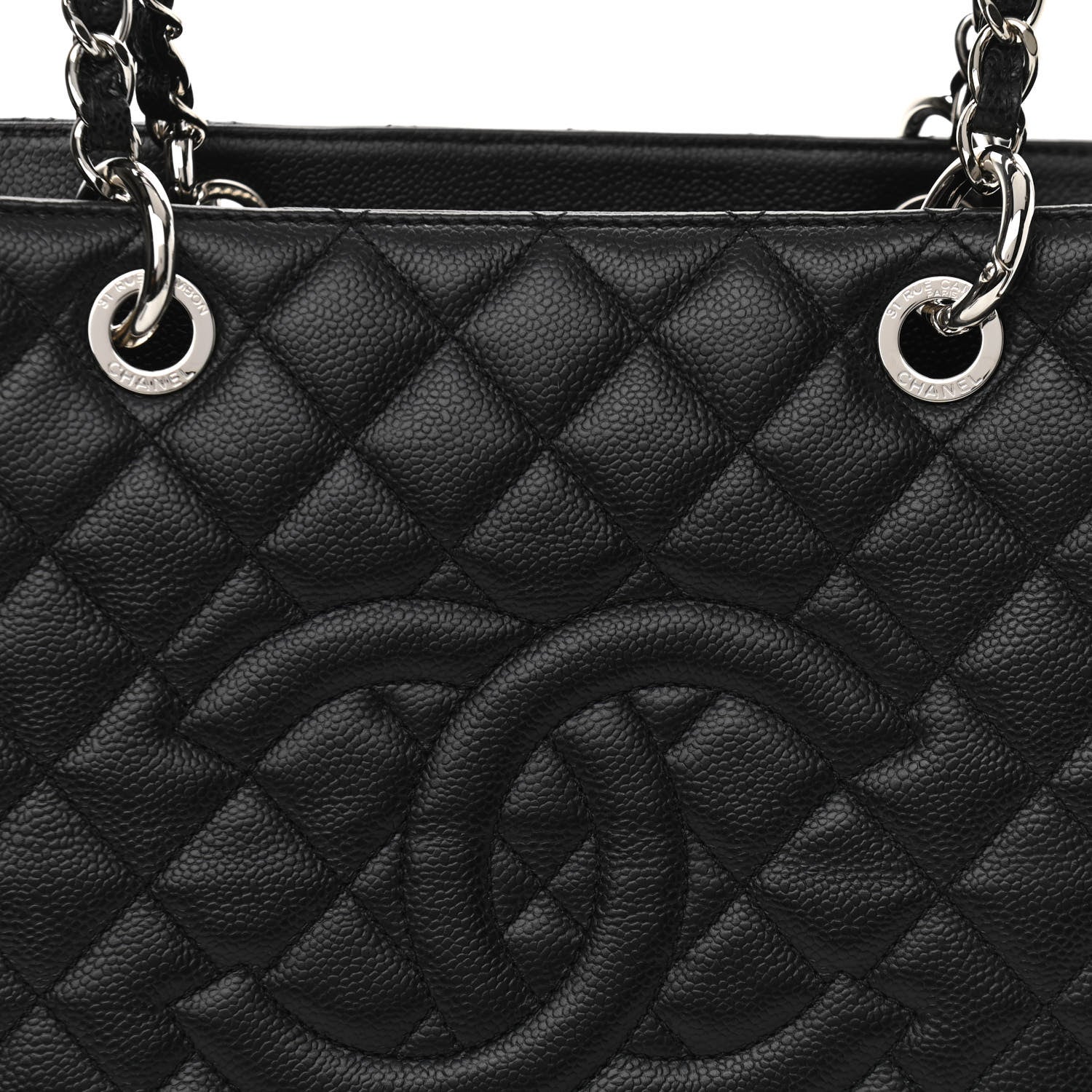 Chanel Caviar Quilted Grand Shopping Tote GST Black 8 of 10