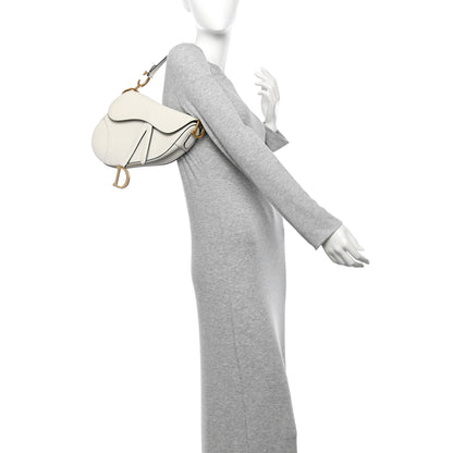Christian Dior Grained Calfskin Saddle Bag White 2 of 10