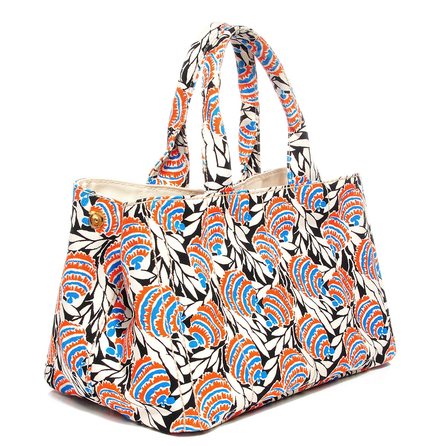 Prada Canapa Stampata Tote Black Mimosa 3 of 9