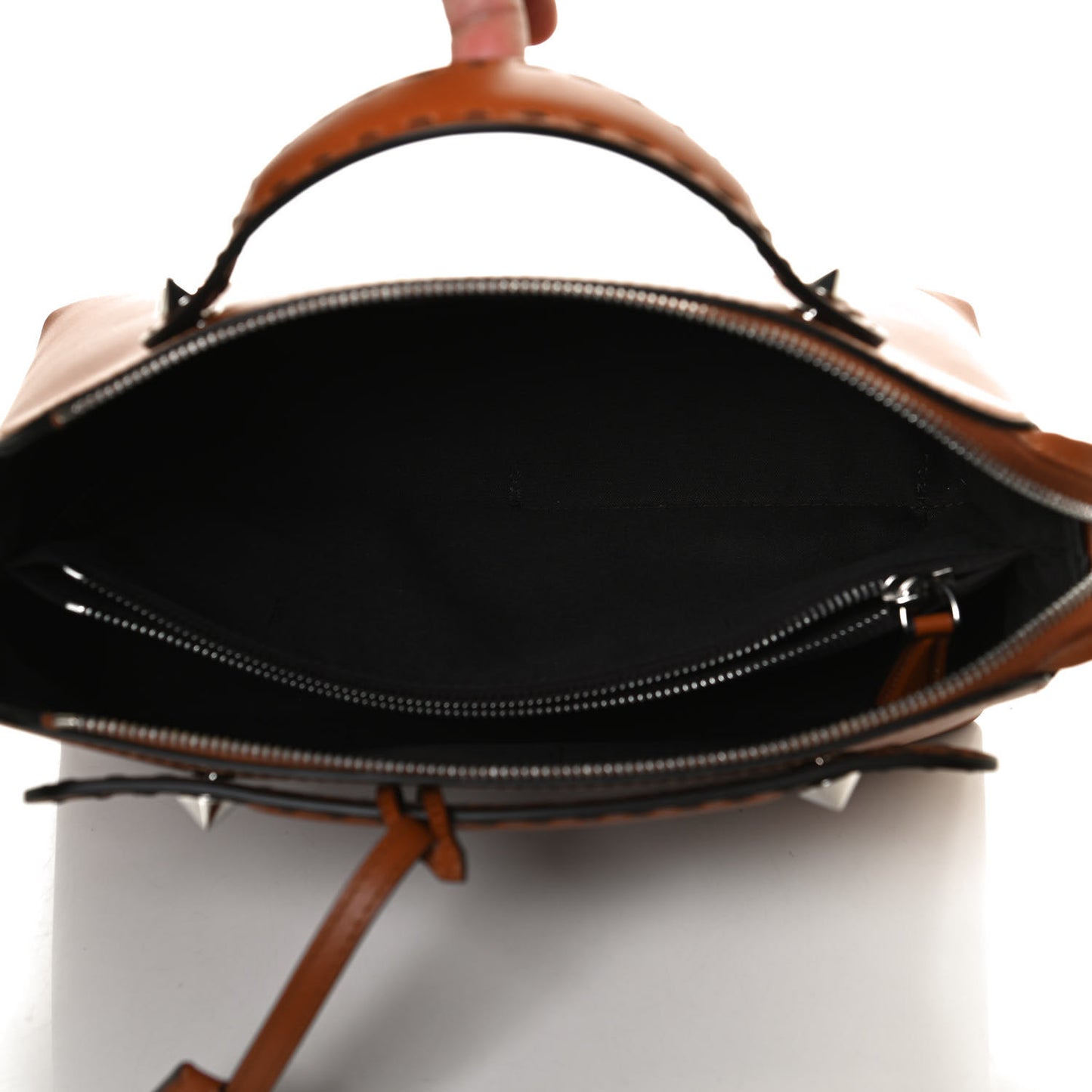 Vitello King Logo Embossed Medium By The Way Boston Bag Cuoio