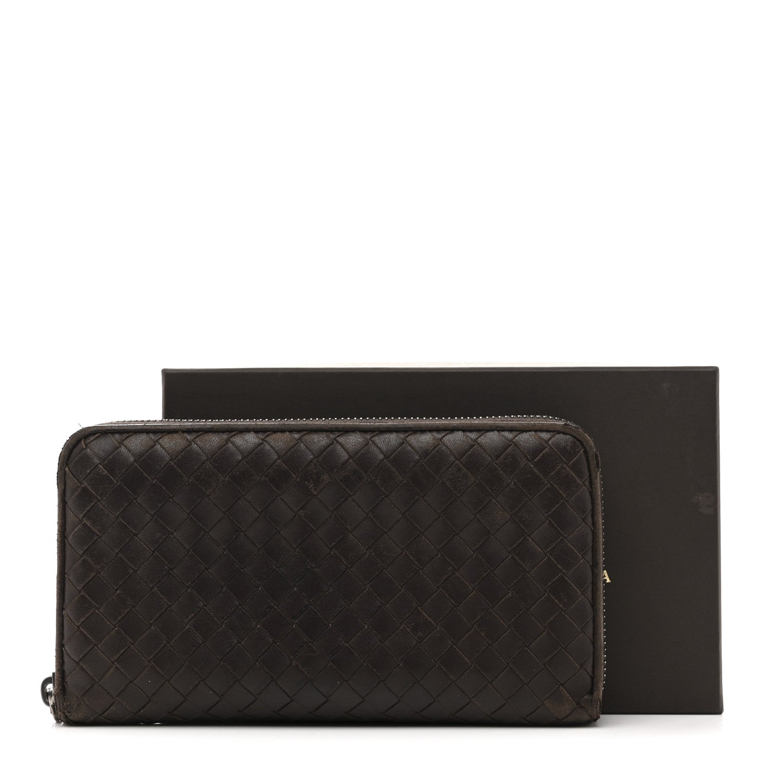 Bottega Veneta Nappa Intrecciato Zip Around Wallet Ebano 14 of 14