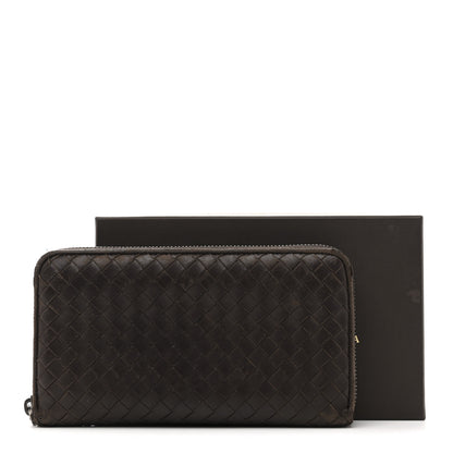 Bottega Veneta Nappa Intrecciato Zip Around Wallet Ebano 14 of 14