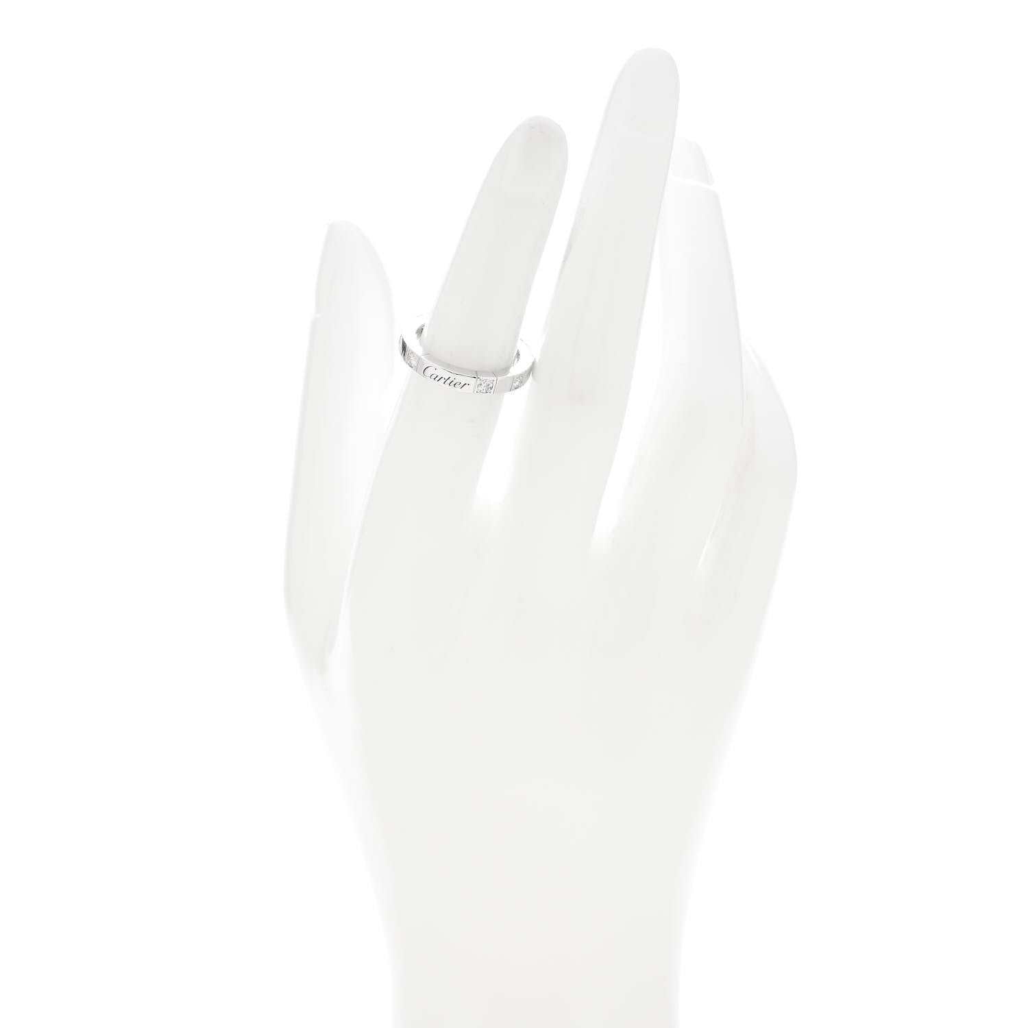 Cartier 18K White Gold Diamond Lanieres Half Eternity Band Ring 50 5.25 2 of 4