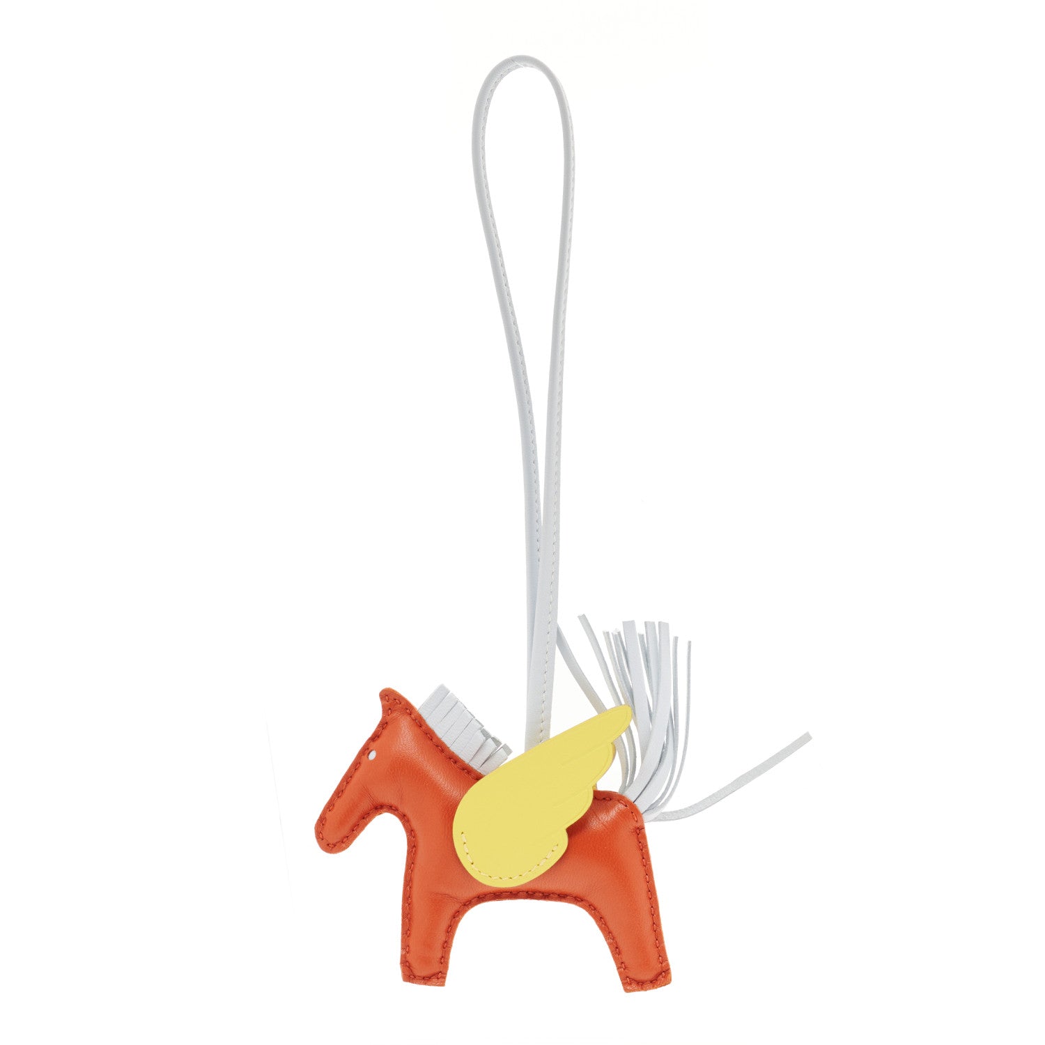 Hermes Milo Lambskin Grigri Rodeo Pegase Horse Bag Charm PM Cornaline Bleu Brume Lime 1 of 6