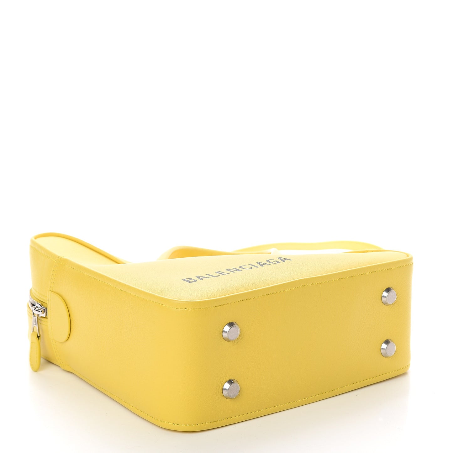 Shiny Day Calfskin Logo S Triangle Duffle Jaune Black