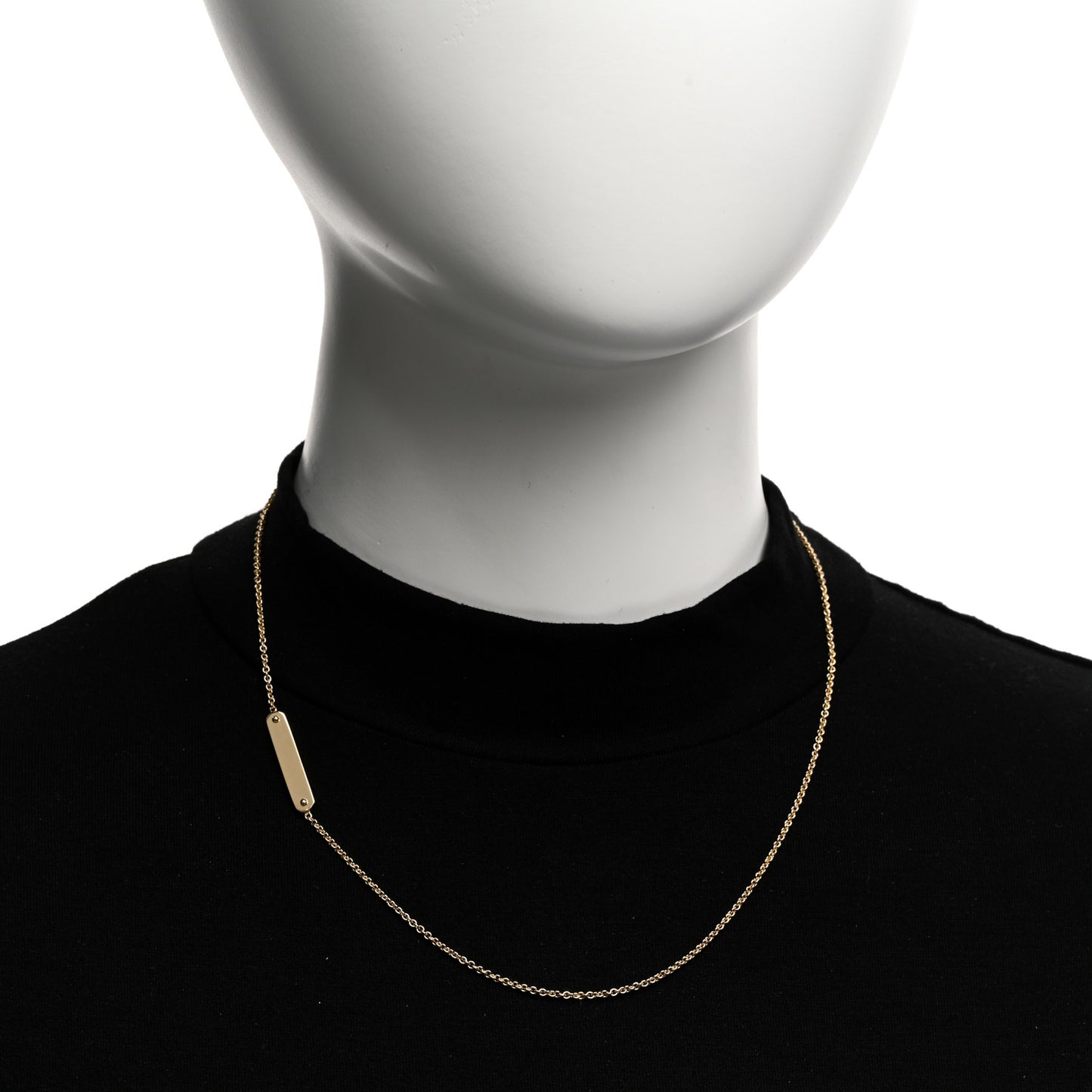 18K Yellow Gold Tag Chain Necklace