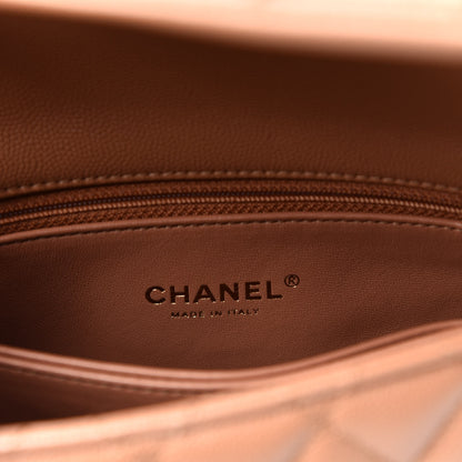 Chanel Caviar Quilted Lizard Embossed Mini Coco Handle Flap Brown 6 of 9