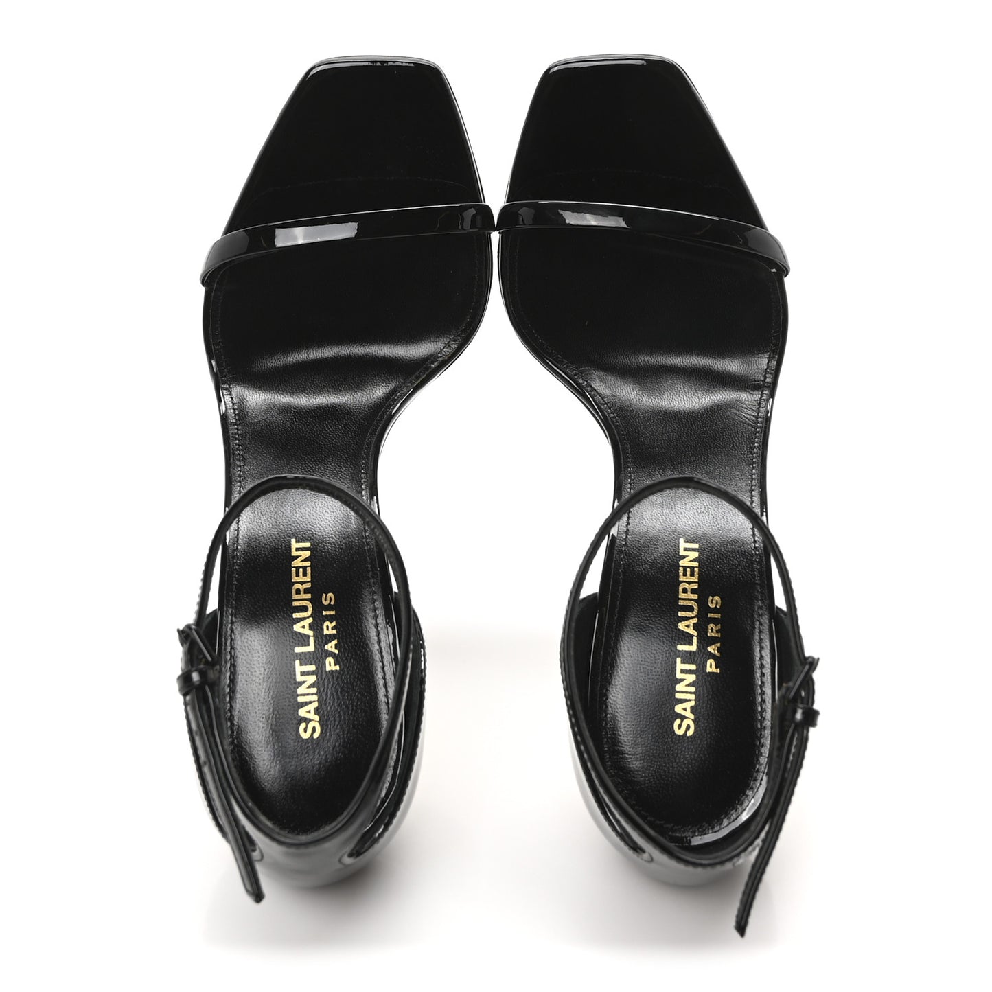 Patent Calfskin Opyum 110 Sandals 38 Black Gold