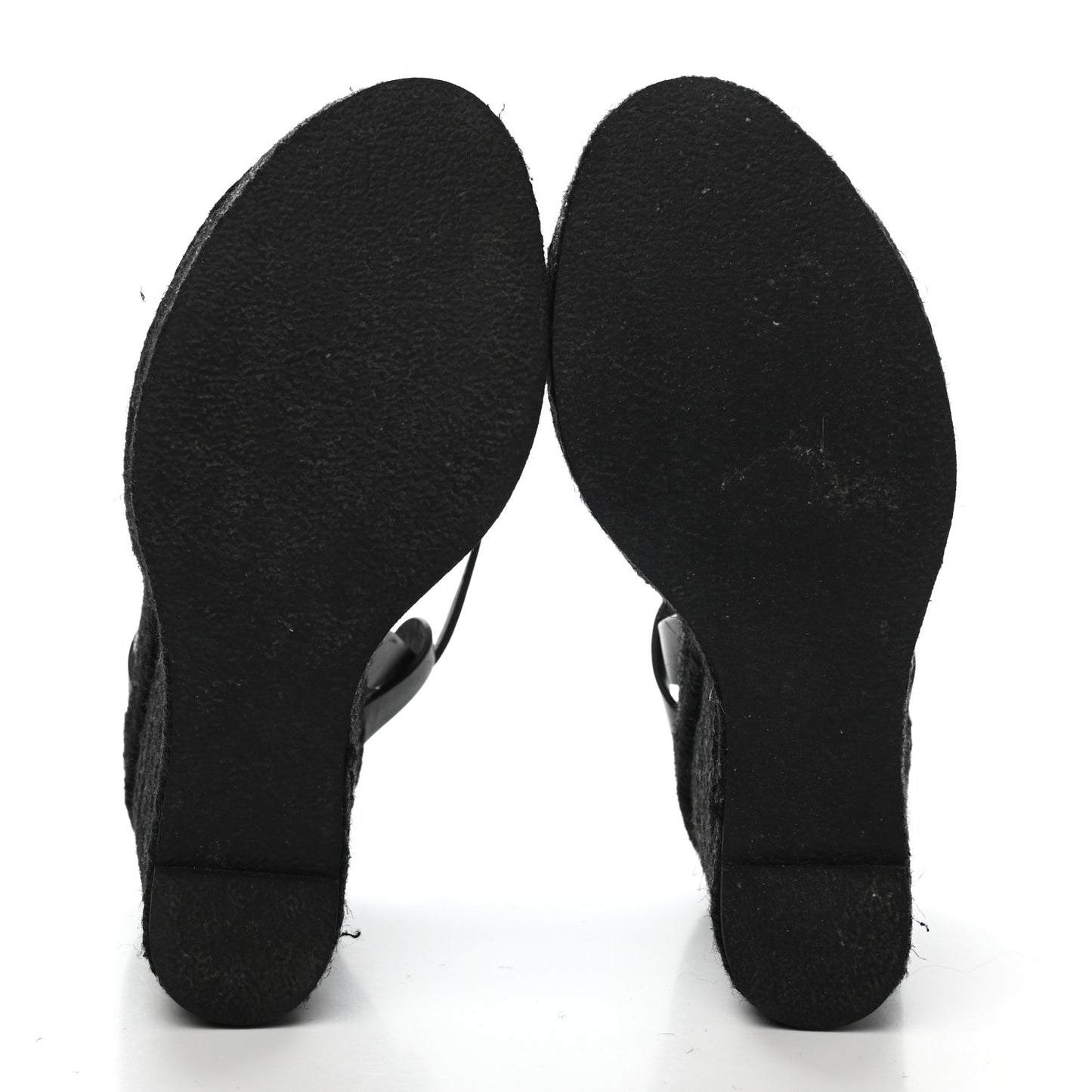 Calfskin 85 Platform Espadrille Wedge Sandals 36 Black