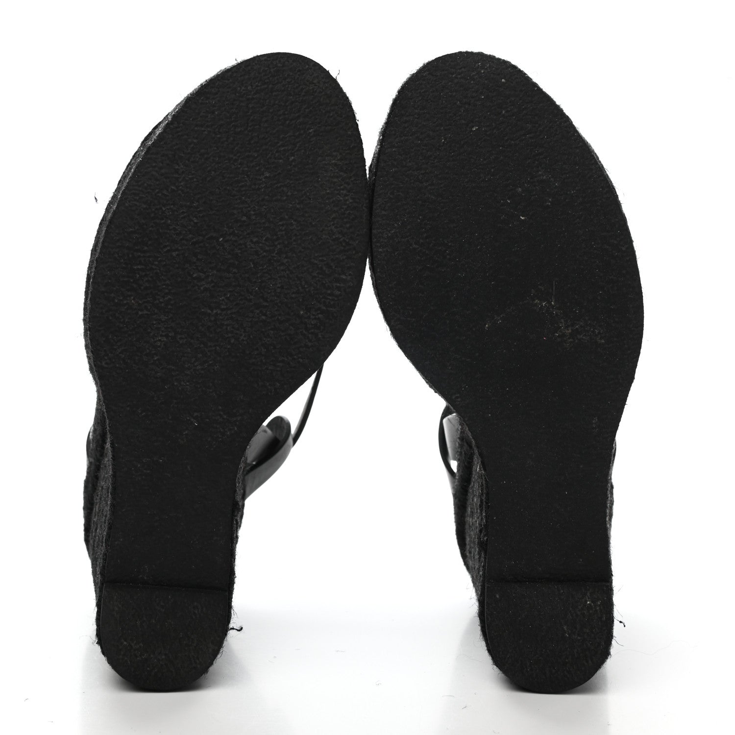 Saint Laurent Calfskin 85 Platform Espadrille Wedge Sandals 36 Black 5 of 7