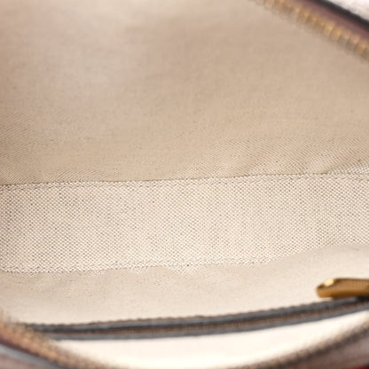 Gucci GG Supreme Monogram Textured Dollar Calfskin Web Ophidia Wristlet Shoulder Bag Beige Ebony New Acero 5 of 12