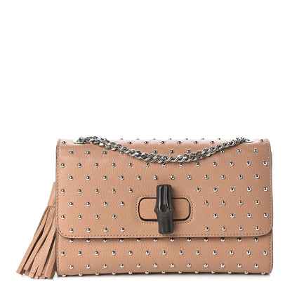 Gucci Calfskin Studded Medium Miss Bamboo Shoulder Bag Camelia 1 of 8