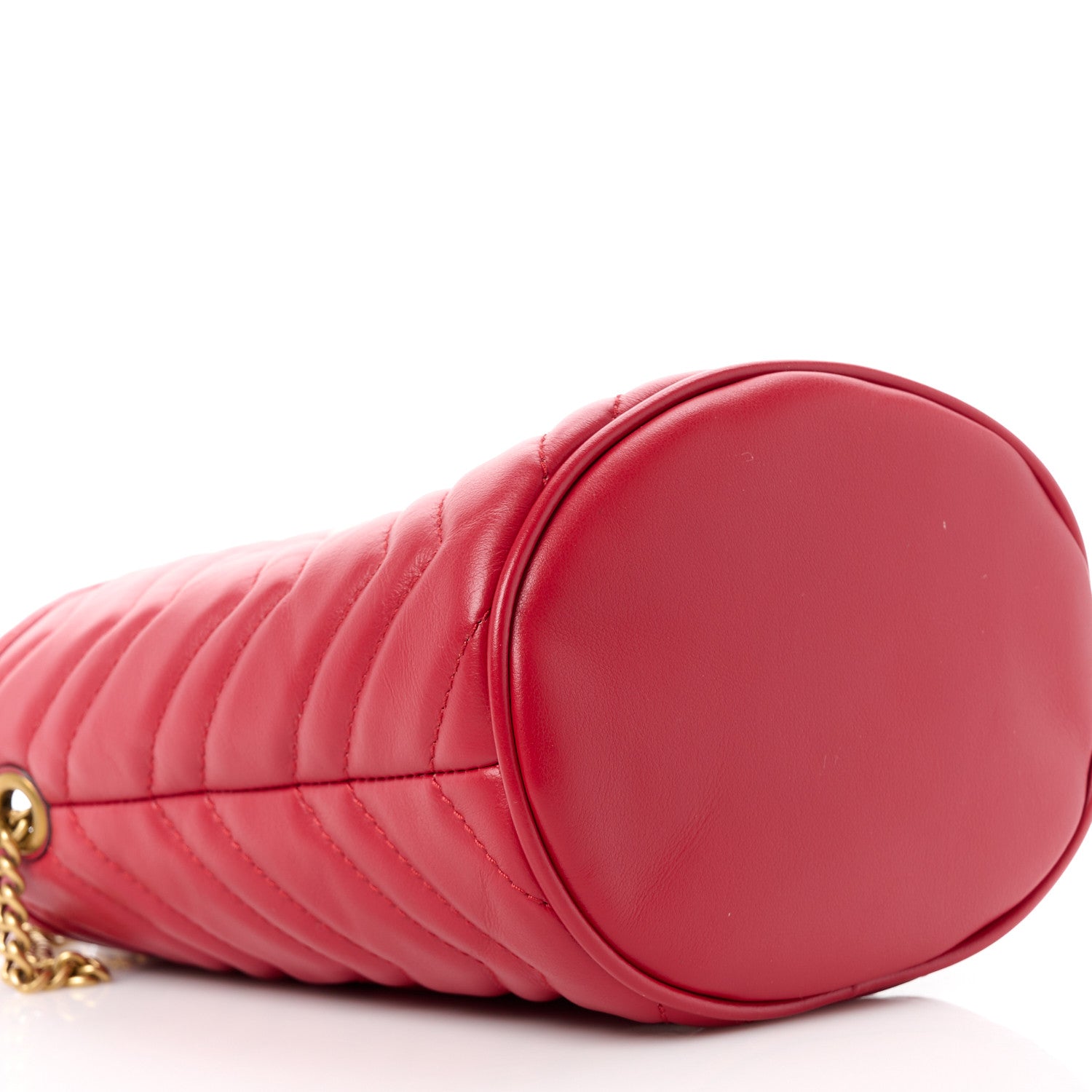 Gucci Calfskin Matelasse Mini GG Marmont 2.0 Bucket Bag Hibiscus Red 9 of 10