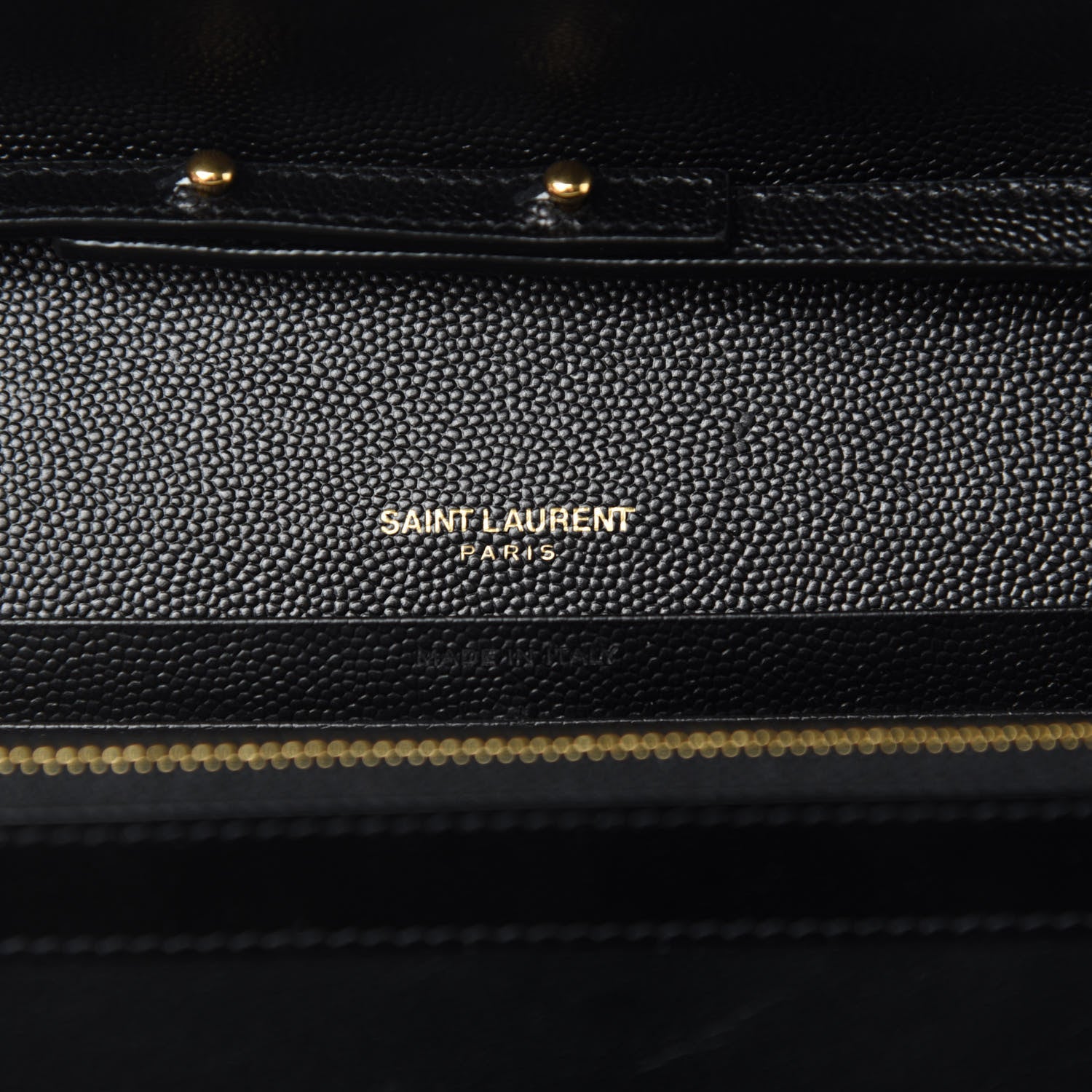 Saint Laurent Grain De Poudre Mixed Matelasse Triquilt Monogram Chain Wallet Black 8 of 10