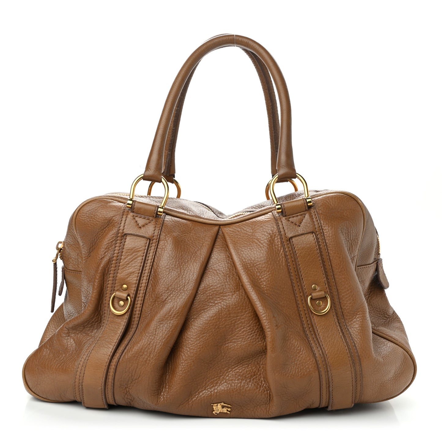 Pebbled Calfskin Small Ashbury Satchel Brown