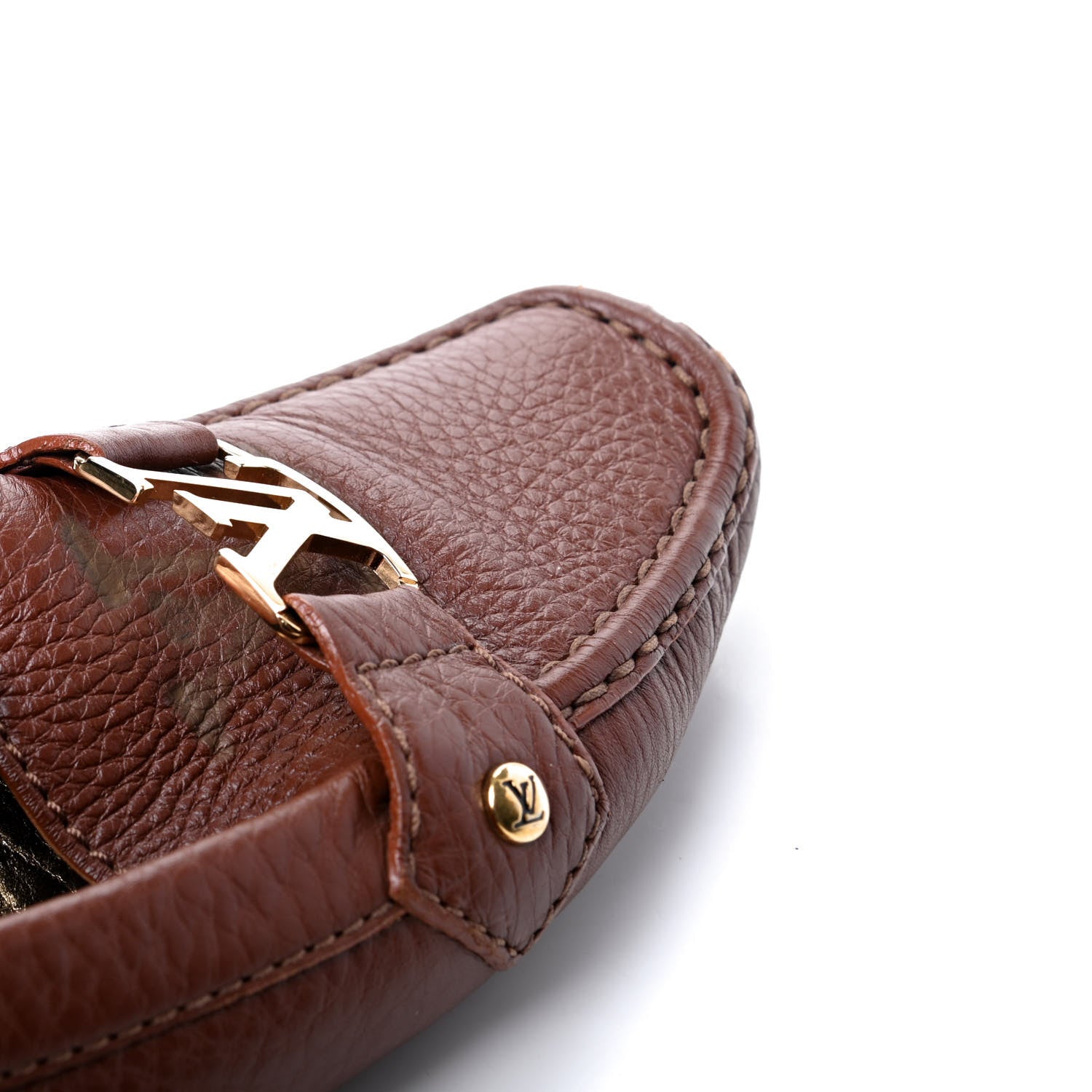 Louis Vuitton Calfskin Monte Carlo Moccasin Loafers 37 Brown 16 of 17