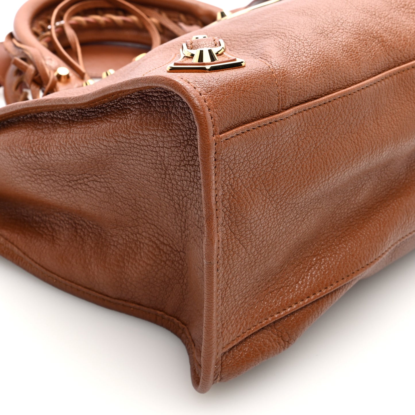 Chevre Gold Metallic Edge Hardware City Marron Terracotta