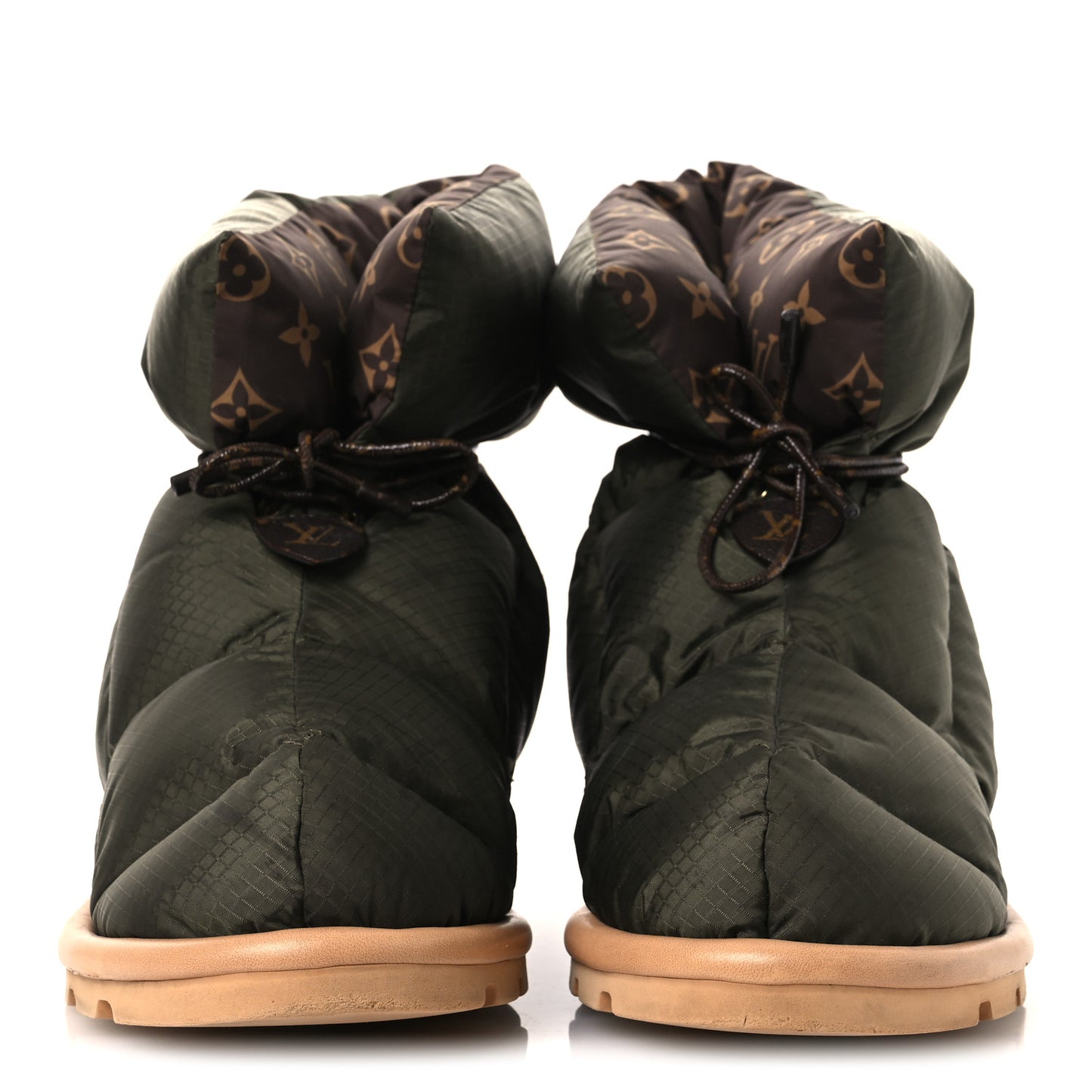 Nylon Monogram Pillow Comfort Ankle Boot 40 Khaki