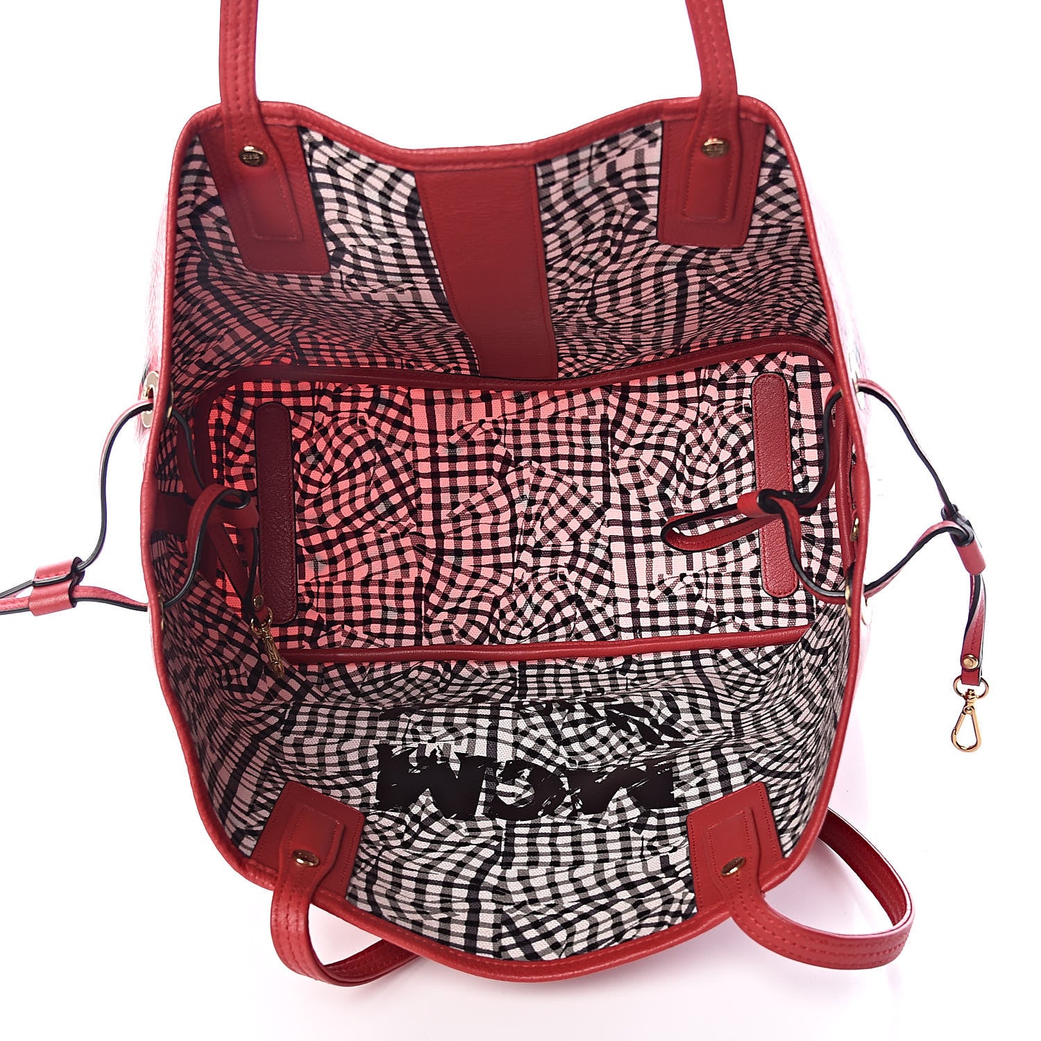 MCM Visetos Medium Liz Reversible Shopper Tote Ruby Red 10 of 15