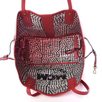 MCM Visetos Medium Liz Reversible Shopper Tote Ruby Red 10 of 15