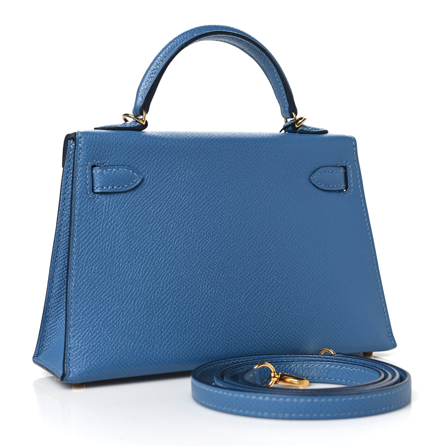 Epsom Mini Kelly Sellier 20 Bleu Azur