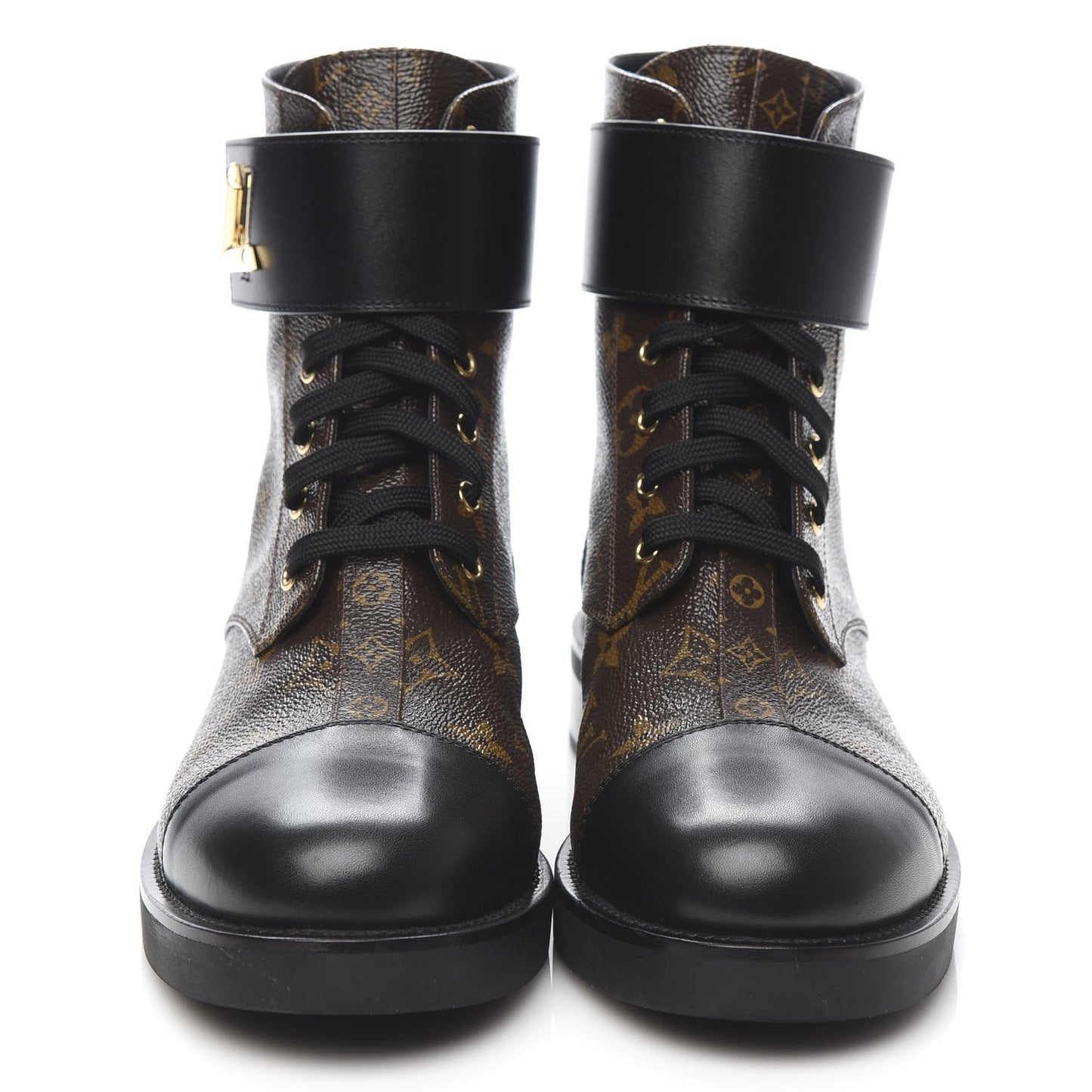 Calfskin Monogram Wonderland Flat Ranger Boots 41 Black