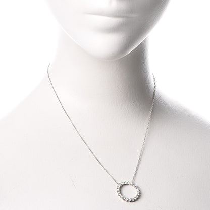 Tiffany Platinum Diamond Open Circle Pendant Necklace 2 of 8