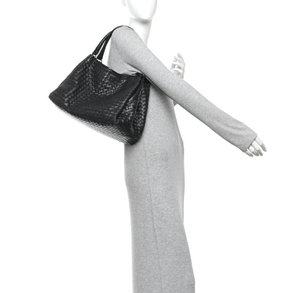 Bottega Veneta Nappa Intrecciato Parachute Bag Black 2 of 13