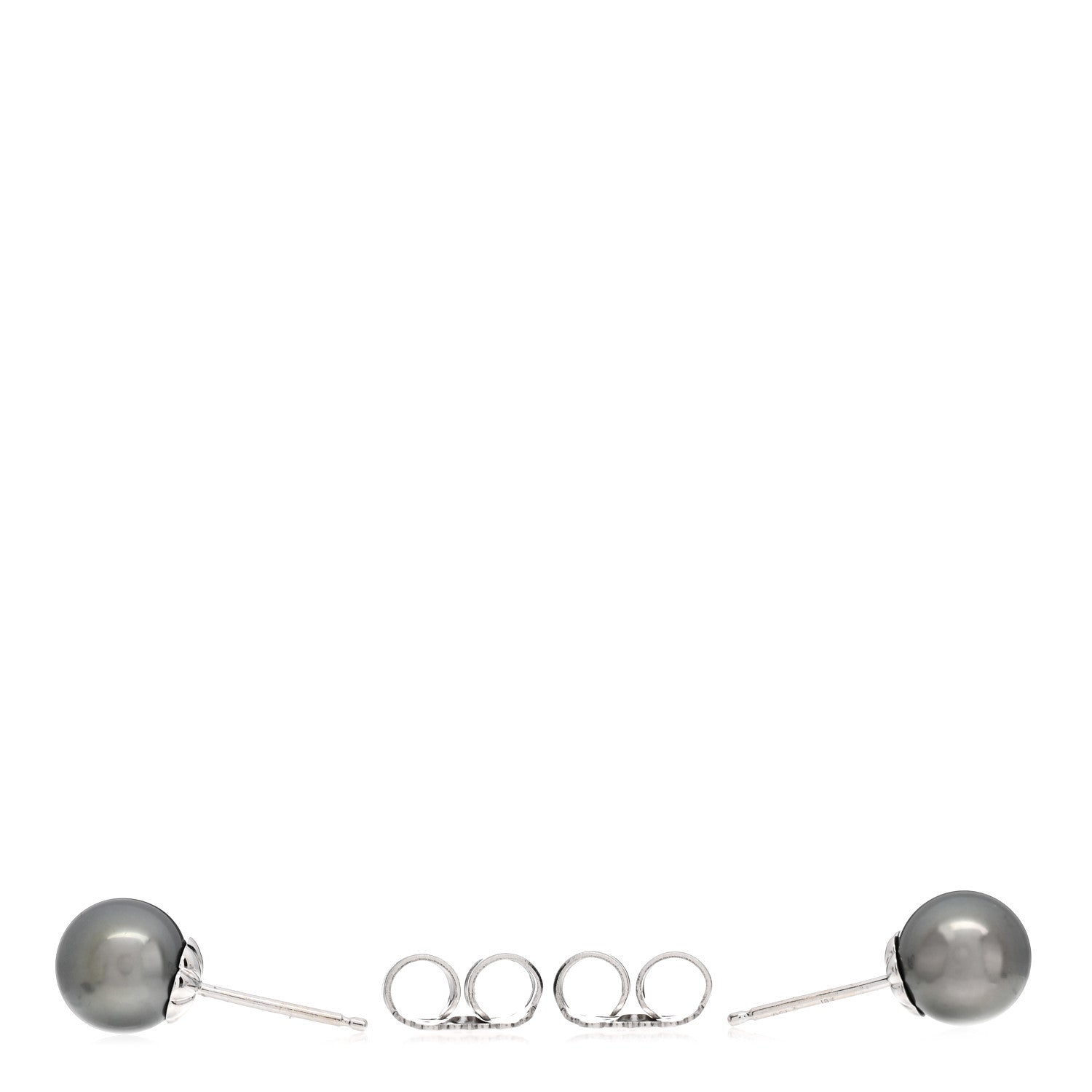 Mikimoto 18K White Gold Tahitian Pearl 8.5-9mm Stud Earrings 3 of 5