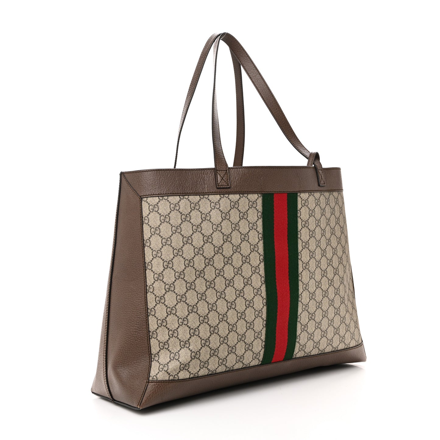 GG Supreme Monogram Web Ophidia Tote Brown