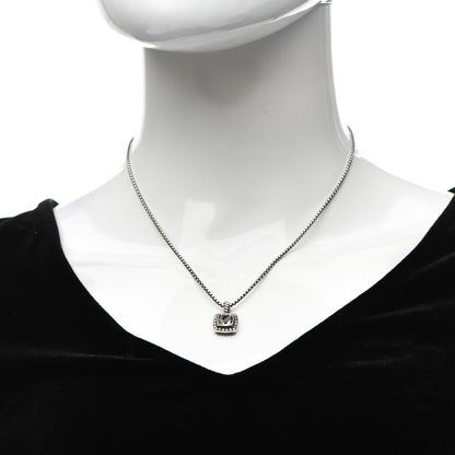 David Yurman Sterling Silver Diamond Morganite 7mm Petite Albion Pendant Necklace 2 of 5