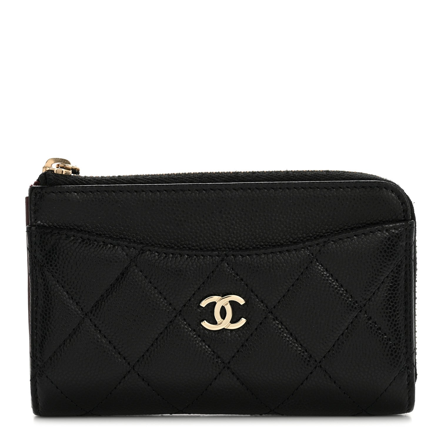 Chanel Caviar Quilted CC Zip Around Card Holder Black 1 of 8
