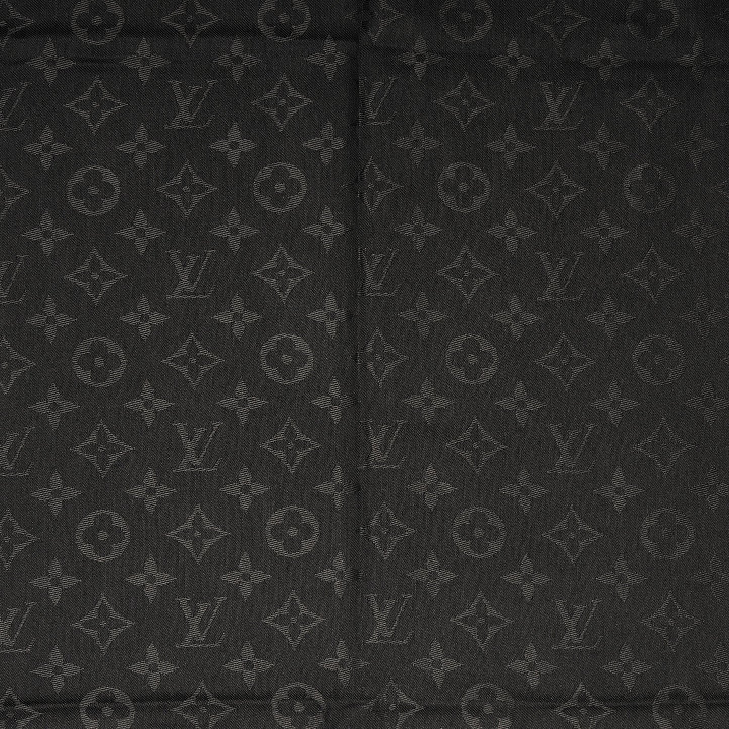 Wool Silk Monogram Shawl Anthracite