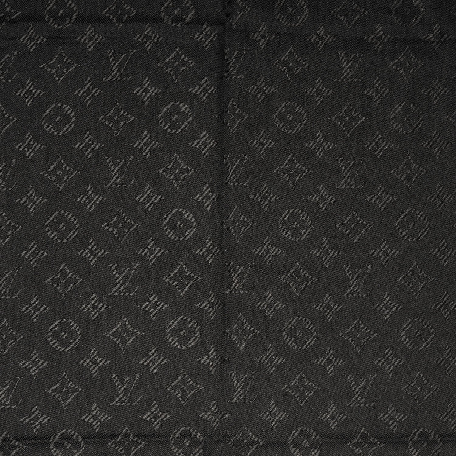 Louis Vuitton Wool Silk Monogram Shawl Anthracite 4 of 5