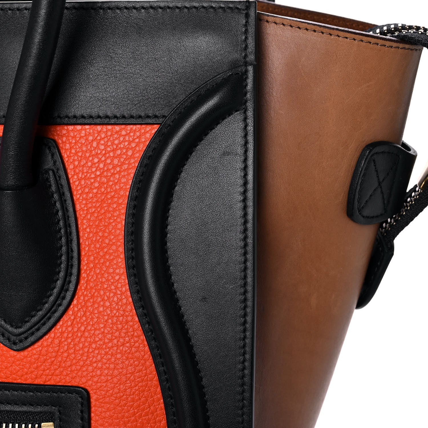 Celine Drummed Calfskin Micro Tri-Color Luggage Bright Orange 15 of 15
