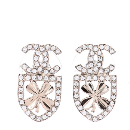 Chanel Crystal CC Sergeant Earrings Gold 1 of 4