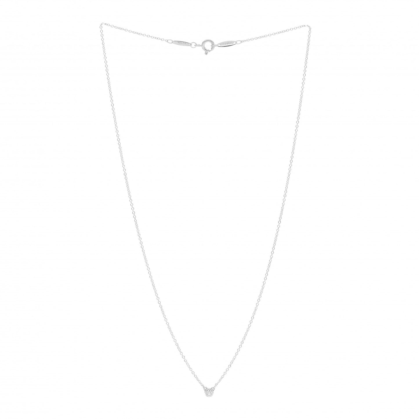 Sterling Silver Diamond .03ct Elsa Peretti Diamonds by the Yard Pendant Necklace