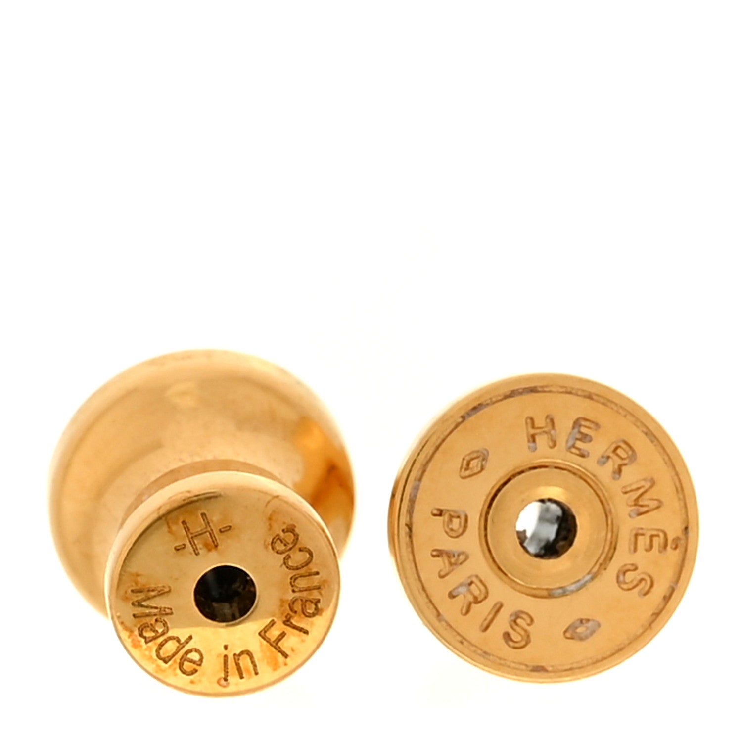 Hermes Rose Gold Lacquered Mini Pop H Earrings Rose Dragee 4 of 5