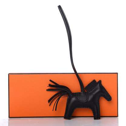 Hermes Milo Lambskin Grigri Rodeo Horse Bag Charm PM So Black 4 of 4