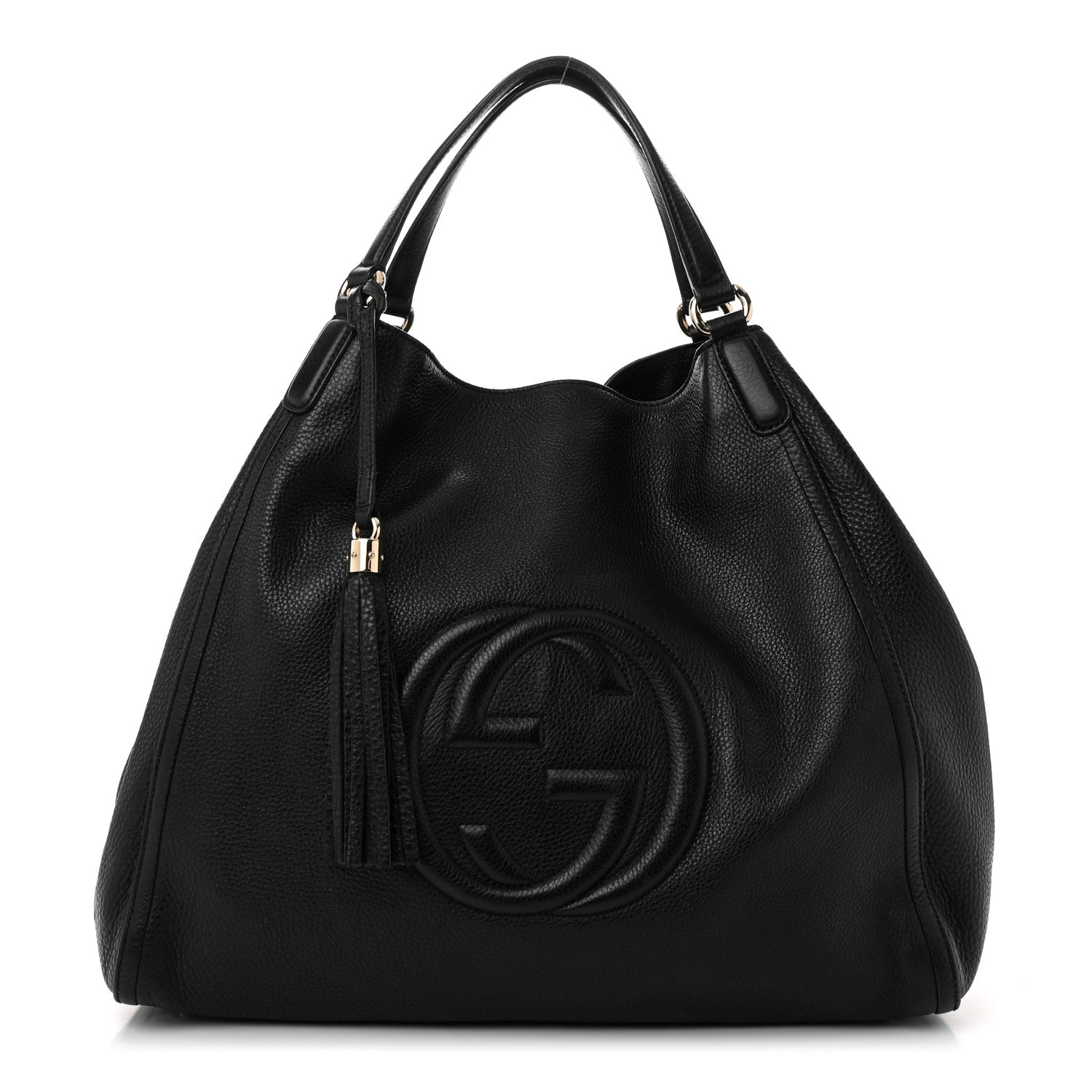 Gucci Pebbled Calfskin Large Soho Shoulder Bag Black 1 of 13