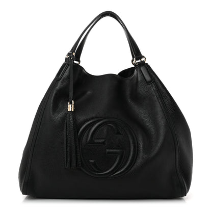 Gucci Pebbled Calfskin Large Soho Shoulder Bag Black 1 of 13