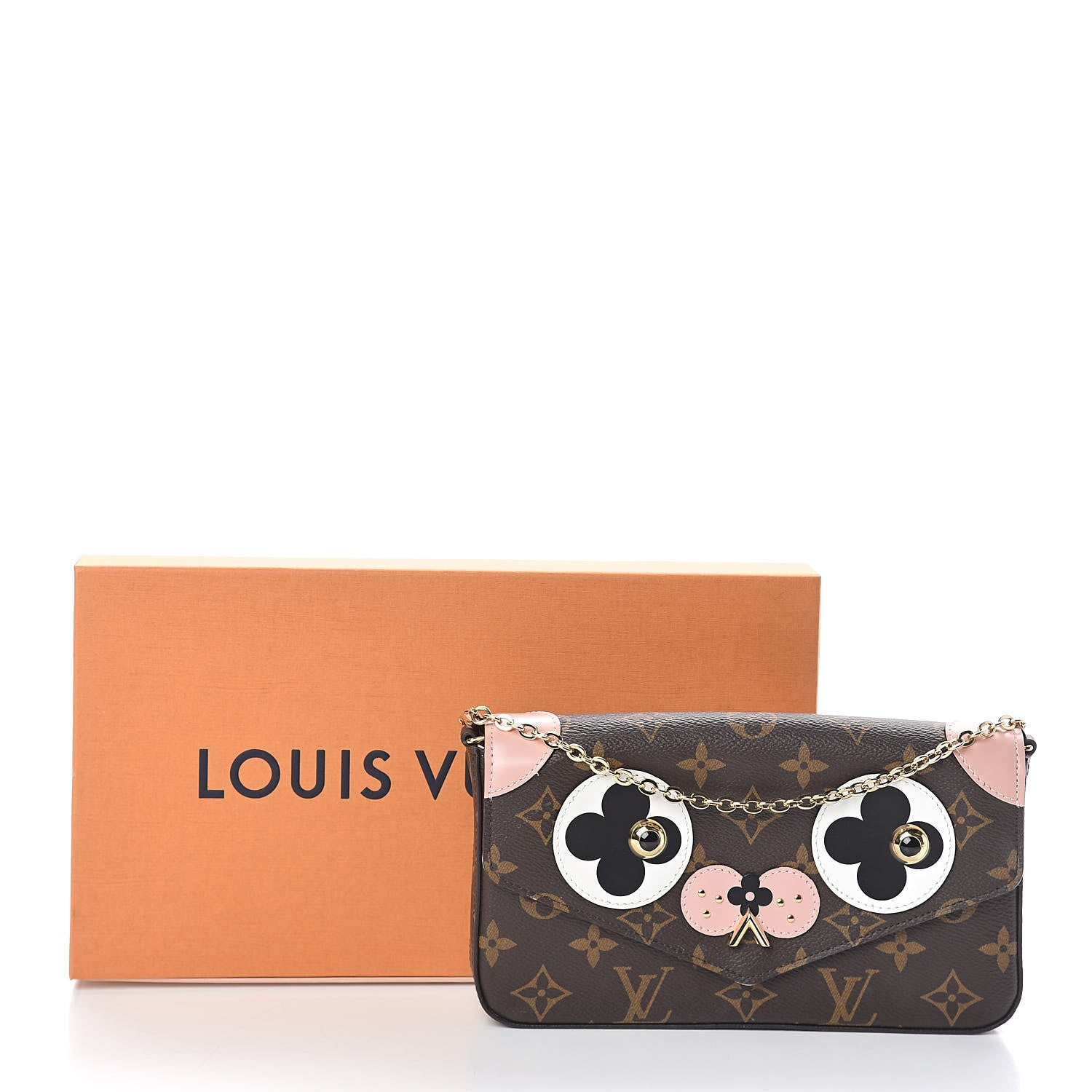Louis Vuitton Monogram Valentine Dog Pochette Felicie Chain Wallet 9 of 9