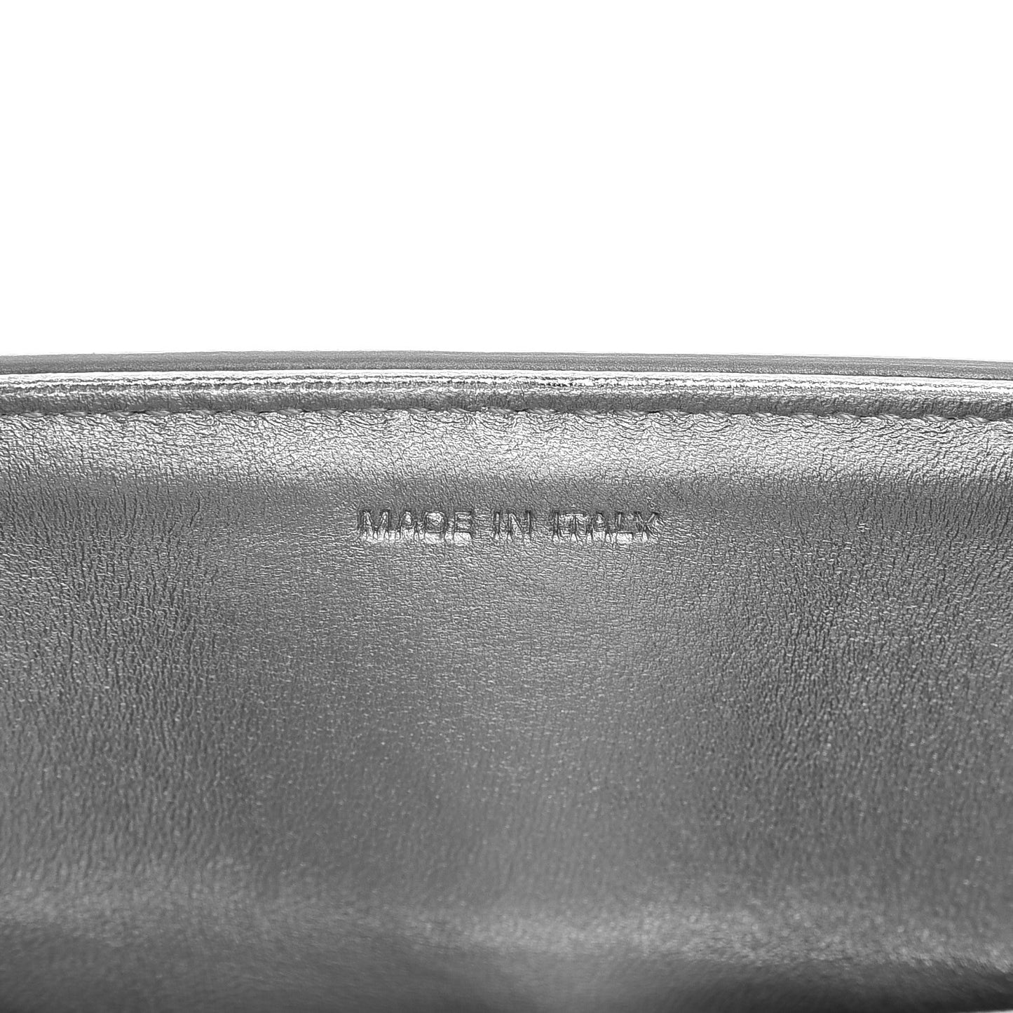 Metallic Grained Calfskin Mini Diorever Flap Silver