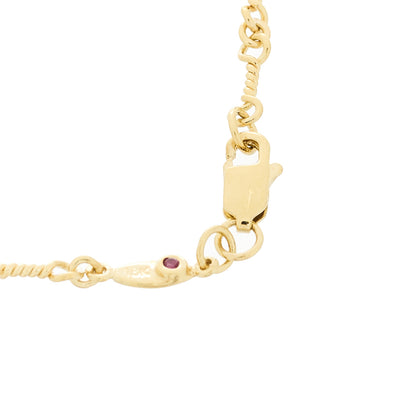 Roberto Coin 18K Yellow White Gold Diamond DogBone Chain Station Bracelet 4 of 4