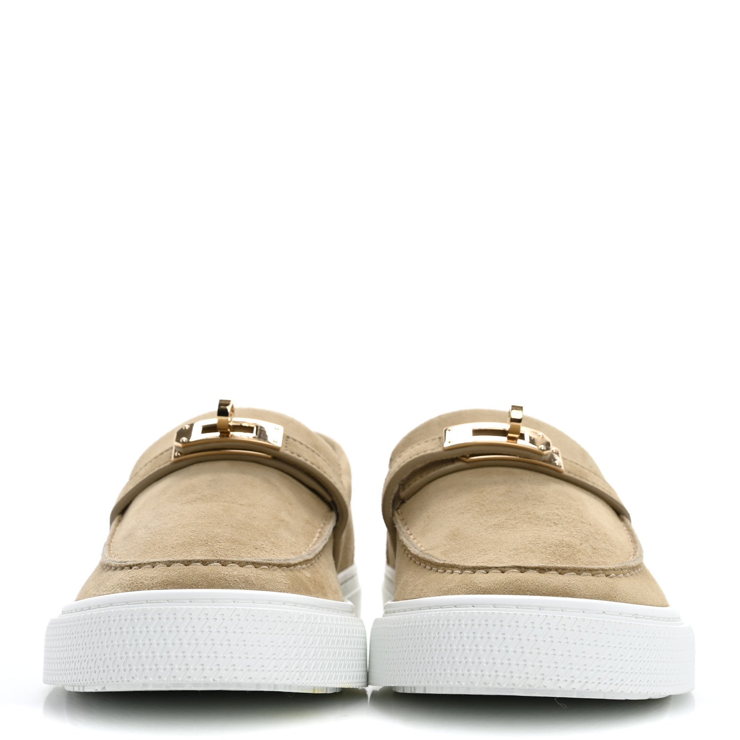 Hermes Suede Goatskin Game Slip On Sneakers 38 Beige Lin 3 of 10