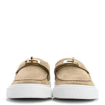 Hermes Suede Goatskin Game Slip On Sneakers 38 Beige Lin 3 of 10