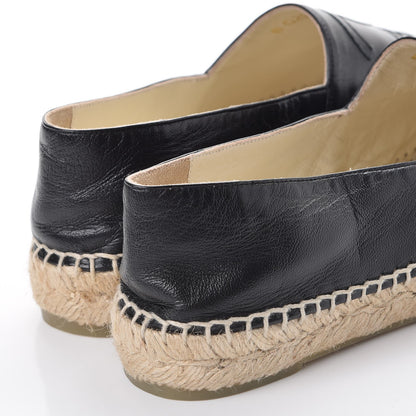 Chanel Lambskin CC Espadrilles 37 Black 10 of 10