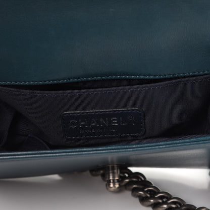 Chanel Velvet Plaid Tartan Small Boy Flap Teal 7 of 9
