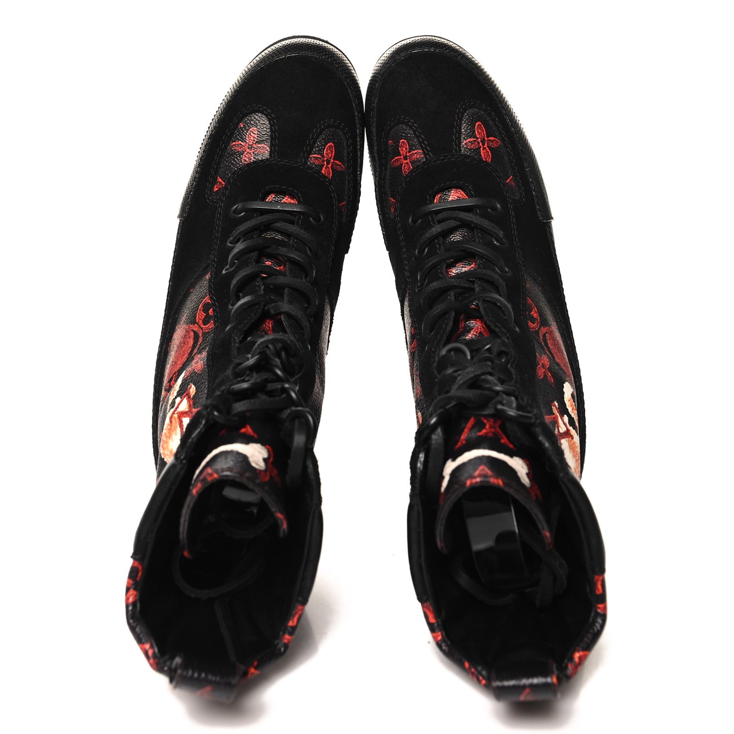 Suede Calfskin Catogram Laureate Platform Desert Boots 39 Black Marron