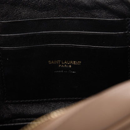 Saint Laurent Grain De Poudre Matelasse Monogram Mini Lou Camera Bag Dark Latte 8 of 12